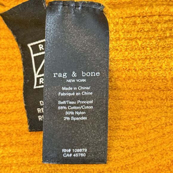 RAG & BONE Soleil Cotton Rib Bra Crop Top S T-Back Strap Deep Yellow EUC B25 - Picture 6 of 6